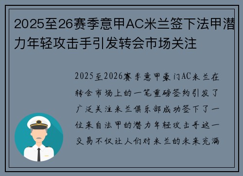 2025至26赛季意甲AC米兰签下法甲潜力年轻攻击手引发转会市场关注